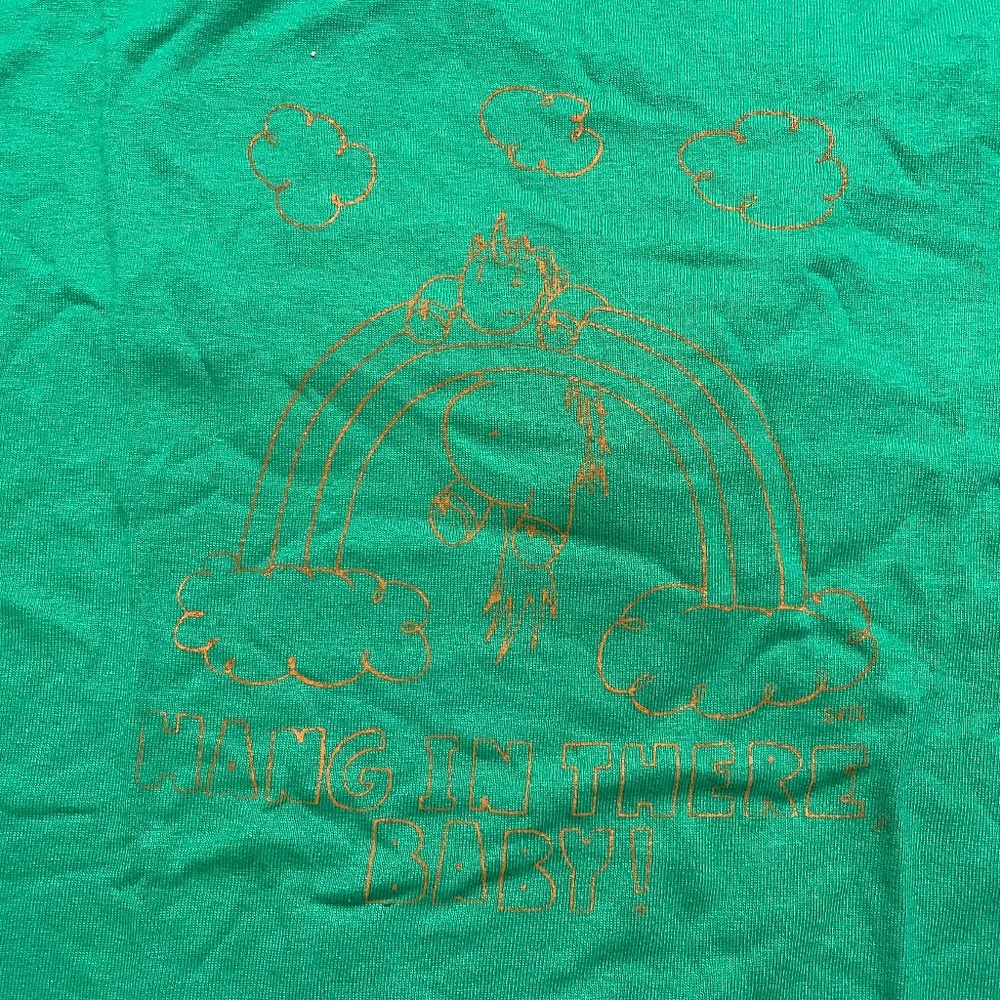 Unicorn "Hang In There Baby" Green Tee - Youth L - Picture 3 of 5